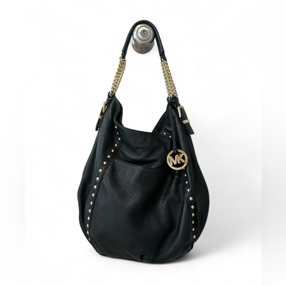 Michael Kors black leather handbag